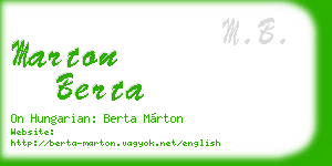marton berta business card